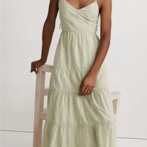 Madewell Sage Green Tiered Maxi Dress